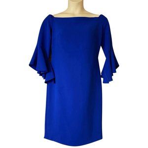 Forever Paris Blue  Square Neck Work/Office Dress